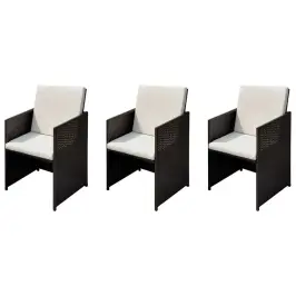 Dārza Krēsli 3 Pcs Brūna 56 X 52 X 87 Cm Poliūtu Rotangpalma Vidaxl