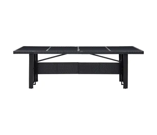 Dārza Galds, Melns, 240X90X74 Cm, Pe Rotangpalma, Stikls Vidaxl