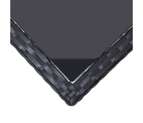 Dārza Galds, Melns, 240X90X74 Cm, Pe Rotangpalma, Stikls Vidaxl