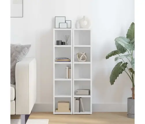 Cd Plaukti, 2 Gab., 21X16X93,5 Cm, Balti, Skaidu Plāksne Vidaxl