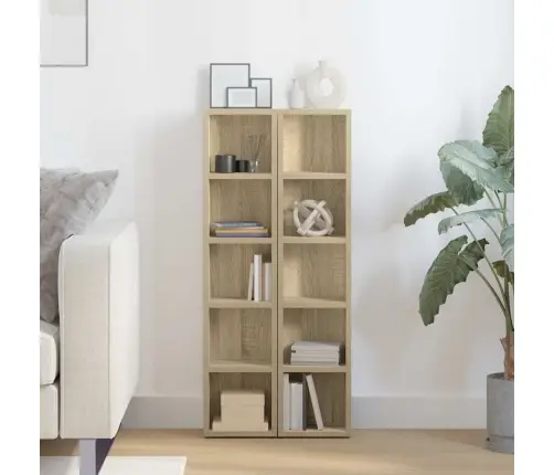 Cd Plaukti, 2 Gb., 21X16X93,5 Cm, Ozolkoka Krāsā, Skaidu Plātne Vidaxl