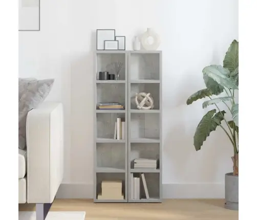 Cd Plaukti, 2 Gab., 21X16X93,5 Cm, Betona Pelēki, Skaidu Plātne Vidaxl