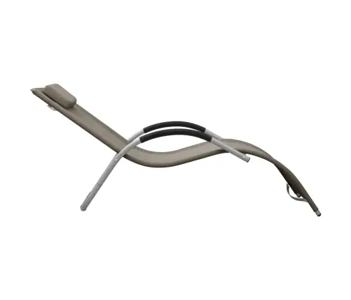 Saulės Gultai, 2Vnt., Taupe Ir Pilkos Spalvos, Tekstilenas Saulės Gultai, 2Vnt., Taupe Ir Pilkos Spalvos, Tekstilenas