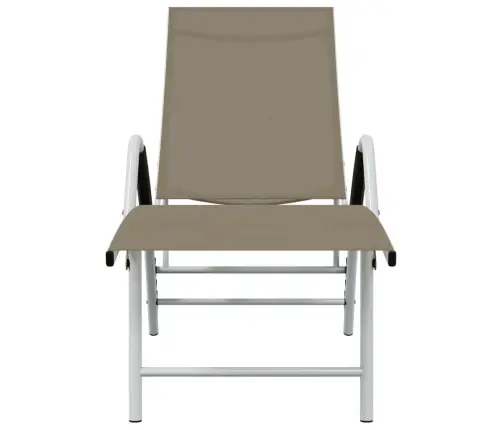 Sauļošanās Zvilnis, Tekstilēns Un Alumīnijs, Pelēkbrūns Vidaxl Sauļošanās Zvilnis, Tekstilēns Un Alumīnijs, Pelēkbrūns Vidaxl