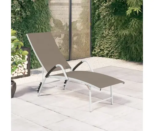 Sauļošanās Zvilnis, Tekstilēns Un Alumīnijs, Pelēkbrūns Vidaxl Sauļošanās Zvilnis, Tekstilēns Un Alumīnijs, Pelēkbrūns Vidaxl