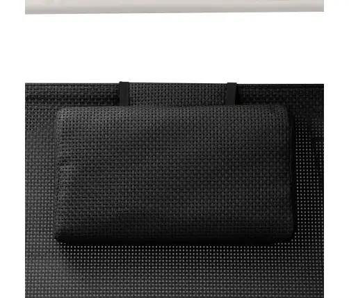 Divvietīgs Sauļošanās Zvilnis Ar Jumtiņu, Melns, Tekstilēns Vidaxl