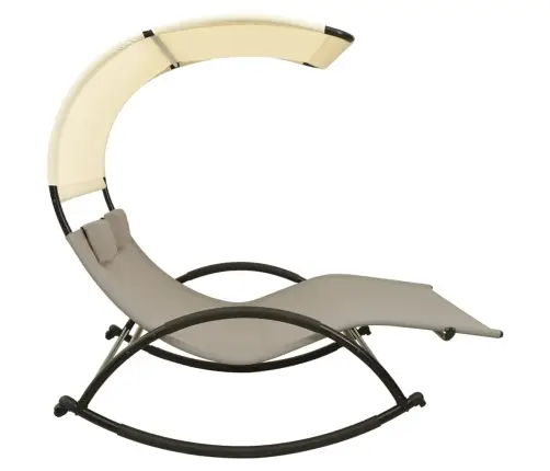 Dvivietis Saulės Gultas, Taupe Ir Kreminis, Tekstilenas