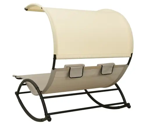 Dvivietis Saulės Gultas, Taupe Ir Kreminis, Tekstilenas