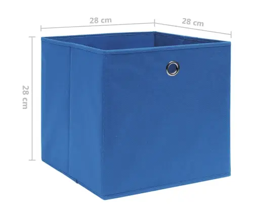Uzglabāšanas Kastes, 4 Gab., 28X28X28 Cm, Zils Neausts Audums Vidaxl