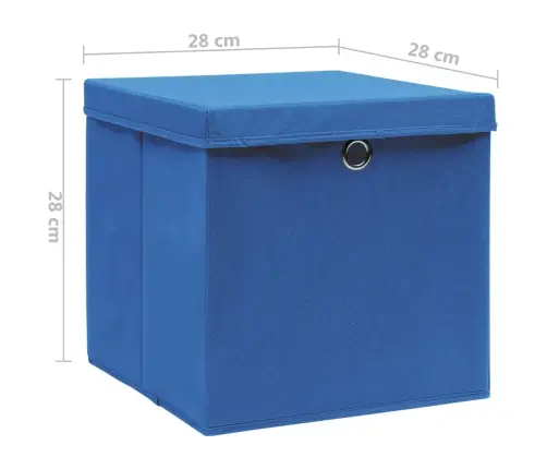 Uzglabāšanas Kastes Ar Vāku, 4 Gab., Zilas, 28X28X28 Cm Vidaxl