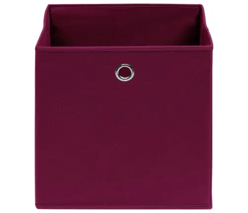 Uzglabāšanas Kastes, 10 Gab., 28X28X28 Cm, Tumši Sarkans Audums Vidaxl