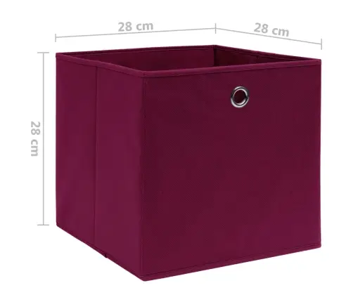 Uzglabāšanas Kastes, 10 Gab., 28X28X28 Cm, Tumši Sarkans Audums Vidaxl