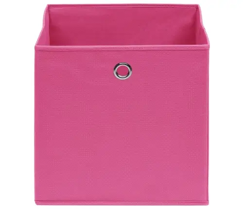 Uzglabāšanas Kastes, 4 Gab., 28X28X28 Cm, Rozā Neausts Audums Vidaxl