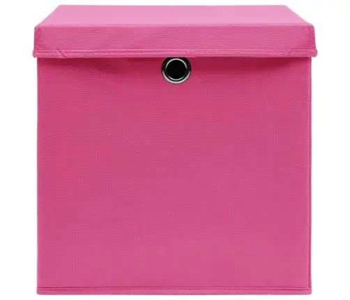 Uzglabāšanas Kastes Ar Vāku, 10 Gab., Rozā, 28X28X28 Cm Vidaxl