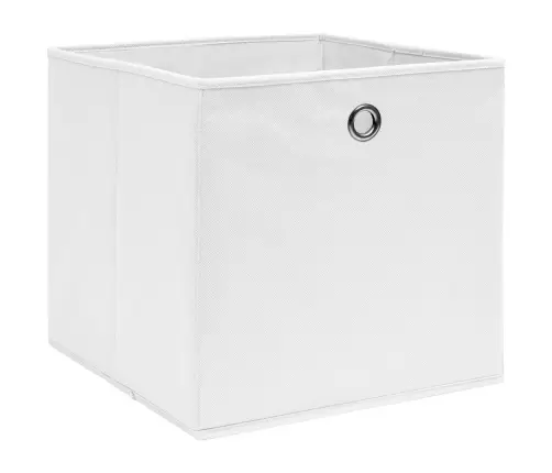 Uzglabāšanas Kastes, 10 Gab., 28X28X28 Cm, Balts Neausts Audums Vidaxl