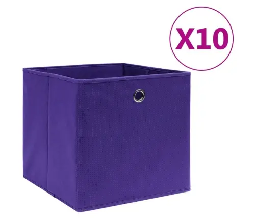 Daiktadėžės, 10Vnt., Violetinės, 28X28X28cm Neaustinis Audinys