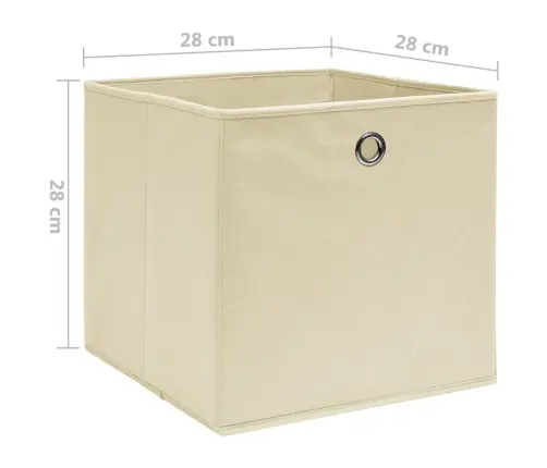Daiktadėžės, 4Vnt., Kreminės, 28X28X28cm Neaustinis Audinys