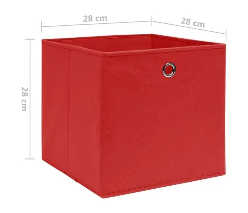 Mittekootud Kangast Hoiukastid 4 Tk, 28 X 28 X 28 cm Punane