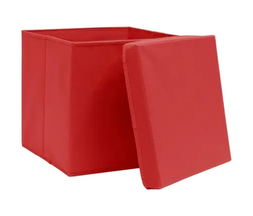 Hoiukastid Kaanega 10 Tk, 28 X 28 X 28 cm Punane