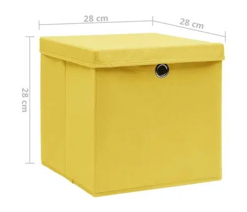 Hoiukastid Kaanega 10 Tk, 28 X 28 X 28 cm Kollane