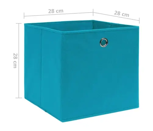 Uzglabāšanas Kastes, 10 Gab., 28X28X28 Cm, Zils Neausts Audums Vidaxl
