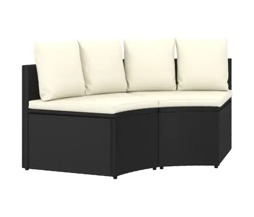 2-Daļīgs Dārza Dīvāna Komplekts, Pe Rontangpalma, Melns Vidaxl