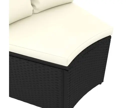 2-Daļīgs Dārza Dīvāna Komplekts, Pe Rontangpalma, Melns Vidaxl