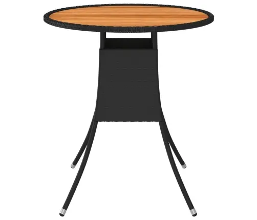 Sodo Stalas, Juodas, 70Cm Skersmens, Poliratanas Ir Akacija