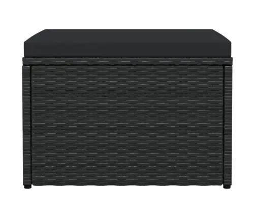 Dārza Kāju Soliņš Ar Matraci, Melna Pe Rotangpalma Vidaxl