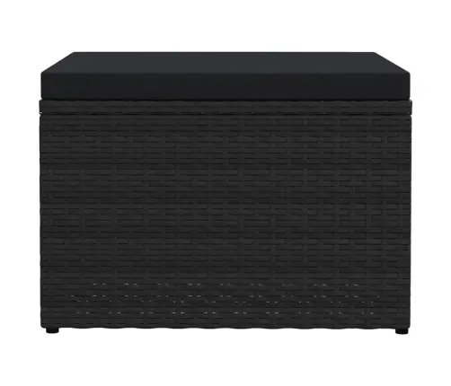 Dārza Kāju Soliņš Ar Matraci, Melna Pe Rotangpalma Vidaxl