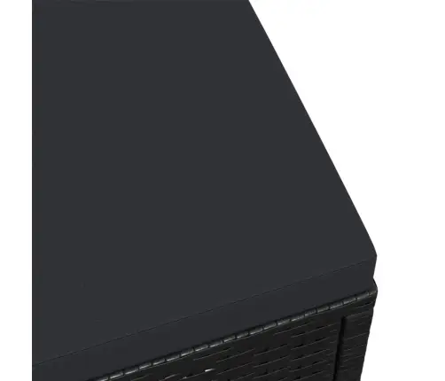 Dārza Kāju Soliņš Ar Matraci, Melna Pe Rotangpalma Vidaxl