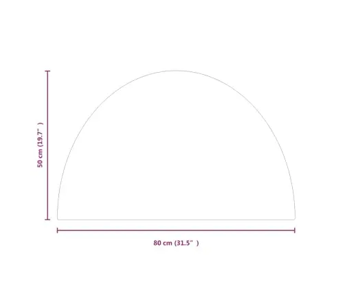 Kamīna Plāksne, Pusapaļa, Stikls, 800X500 Mm Vidaxl
