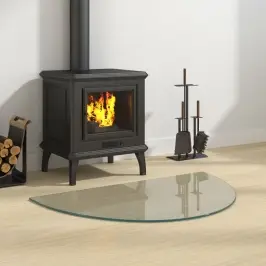 Kamīna Plāksne, Pusapaļa, Stikls, 800X500 Mm Vidaxl