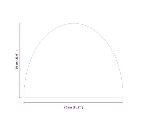 Kamīna Plāksne, Pusapaļa, Stikls, 800X600 Mm Vidaxl