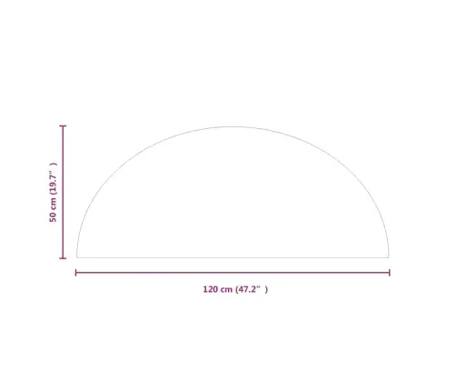 Kamīna Plāksne, Pusapaļa, Stikls, 1200X500 Mm Vidaxl