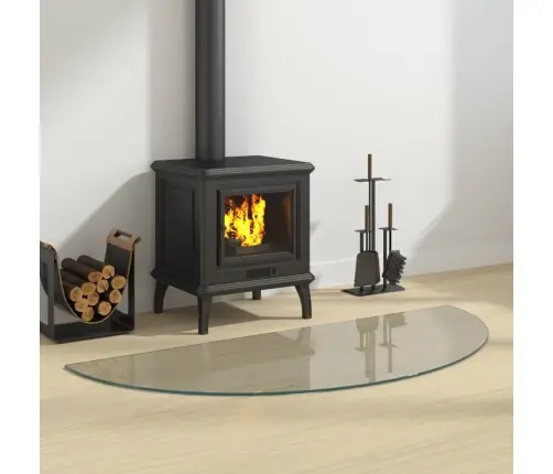 Kamīna Plāksne, Pusapaļa, Stikls, 1200X500 Mm Vidaxl