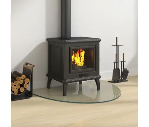 Kamīna Plāksne, Pusapaļa, Stikls, 800X600 Mm Vidaxl