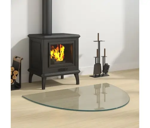 Kamīna Plāksne, Pusapaļa, Stikls, 800X600 Mm Vidaxl