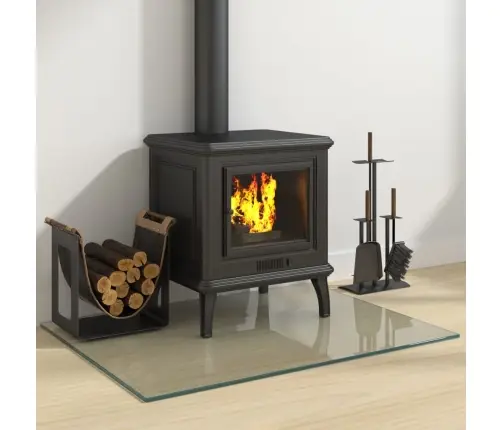 Kamīna Plāksne, Taisnstūra Forma, Stikls, 80X60 Cm Vidaxl