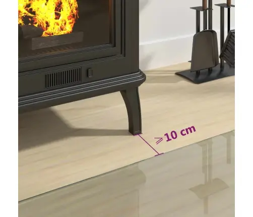 Kamīna Plāksne, Sešstūra Forma, Stikls, 80X60 Cm Vidaxl