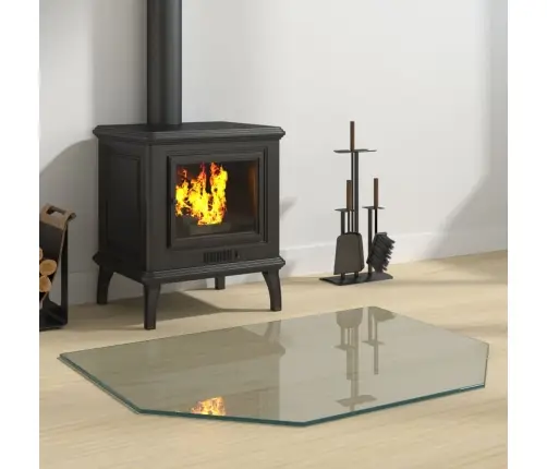 Kamīna Plāksne, Sešstūra Forma, Stikls, 80X60 Cm Vidaxl