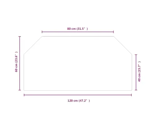 Kamīna Plāksne, Sešstūra Forma, Stikls, 120X60 Cm Vidaxl