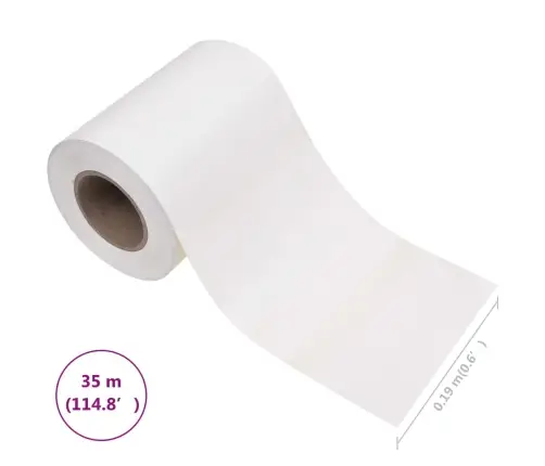 Dārza Aizslietnis, Pvc, 35X0,19 M, Balts  Vidaxl