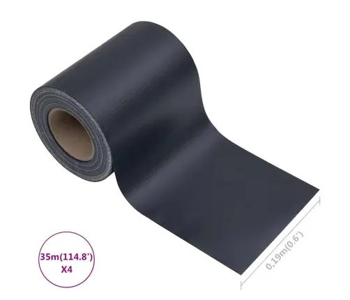 Dārza Aizslietņi, 4 Gab., Pvc, 35X0,19 M, Matēti, Tumši Pelēki  Vidaxl