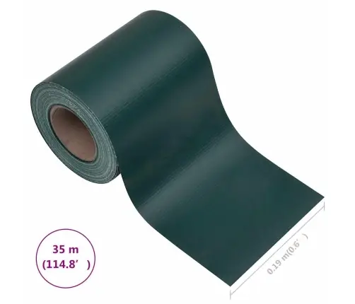 Dārza Aizslietnis, Pvc, 35X0,19 M, Matēts, Zaļš  Vidaxl