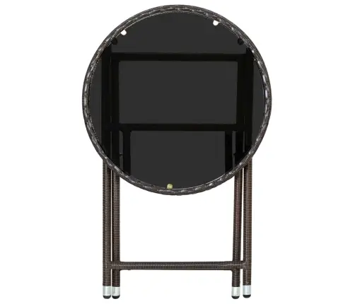 Arbatos Staliukas, Rudas, 60cm Poliratanas/Grūdintas Stiklas