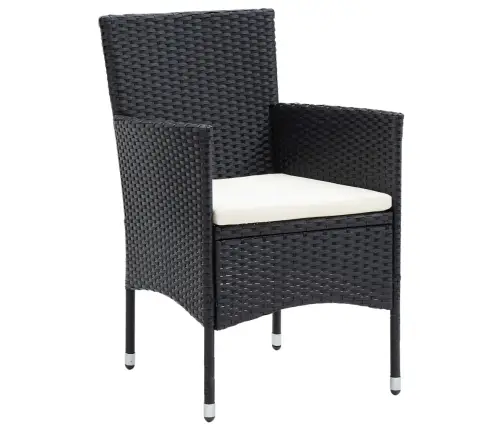 Dārza Krēsli, 4 Gab., Pe Rotangpalma, Melni Vidaxl