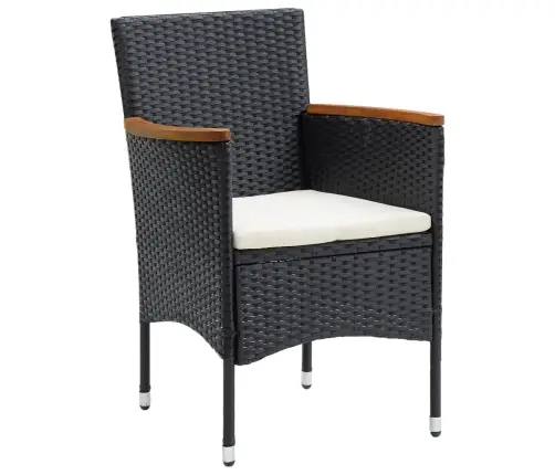 Dārza Krēsli, 4 Gab., Pe Rotangpalma, Melni Vidaxl