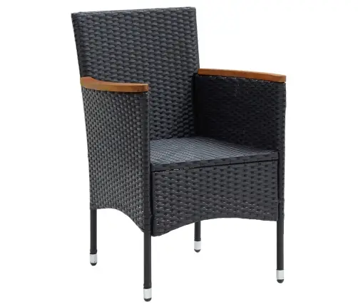 Dārza Krēsli, 4 Gab., Pe Rotangpalma, Melni Vidaxl