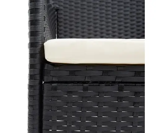 Dārza Krēsli, 4 Gab., Pe Rotangpalma, Melni Vidaxl